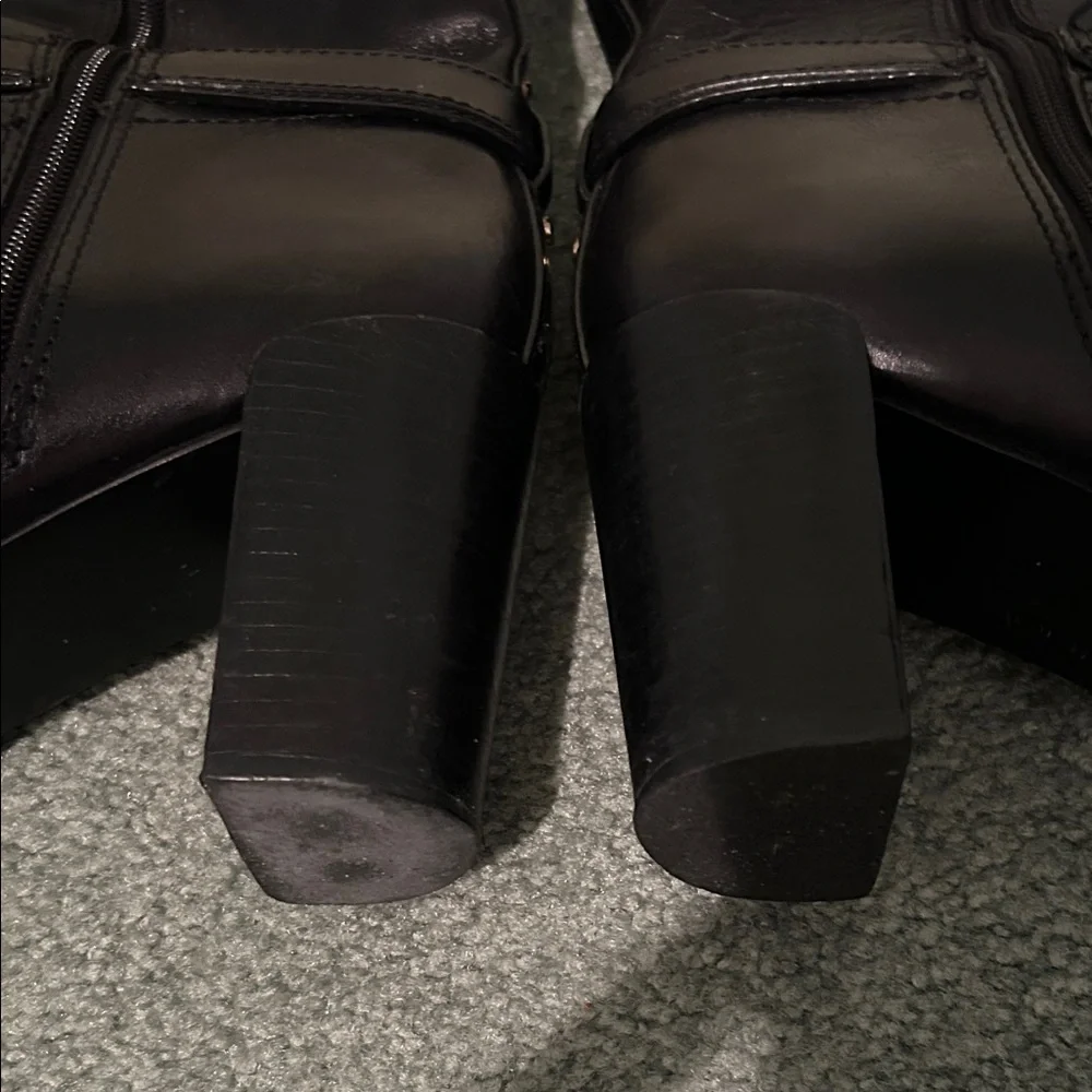 Tory Burch Daniella Leather High Black Riding Boots. 3.75” Heel. Size 10.5